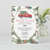 Merry Virtual Baby Shower lädt Card Red Truck ein Programm (Stehend Vorderseite)