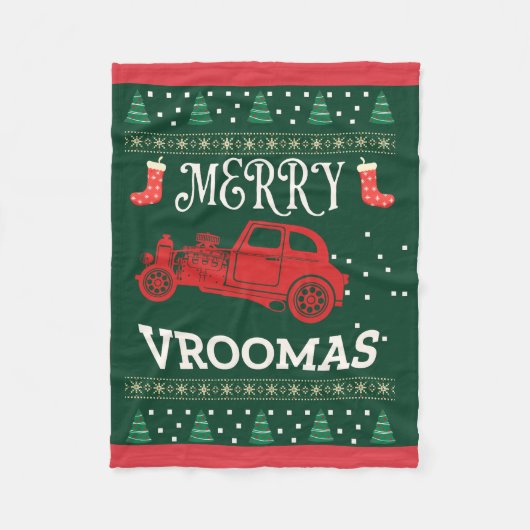 MERRY VROOMAS - CHRISTMAS UGLY SWEATER FLEECEDECKE (Vorderseite)