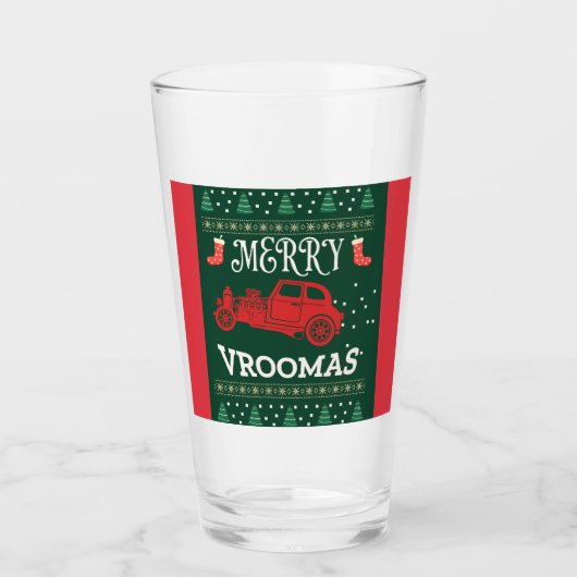 MERRY VROOMAS - CHRISTMAS UGLY SWEATER GLAS (Vorderseite)