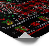 Merry Walmas Ugly Christmas Sweater Walrus Sea Ani Poster (Ecke)