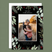 Merry Watercolor 1 Foto Weihnachtskarte Einladung