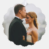 Merry Wedding Foto Red Danke Ornament Karte (Rückseite)