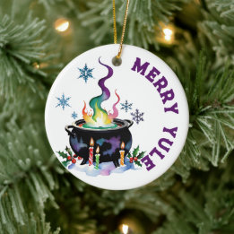 Merry Weihnachten Festive Hexen Cauldron Wiccan Ho Keramik Ornament