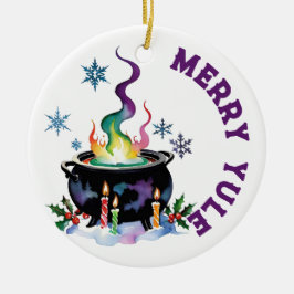 Merry Weihnachten Festive Hexen Cauldron Wiccan Ho Keramik Ornament