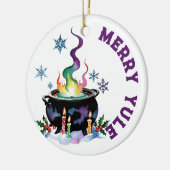 Merry Weihnachten Festive Hexen Cauldron Wiccan Ho Keramik Ornament (Links)