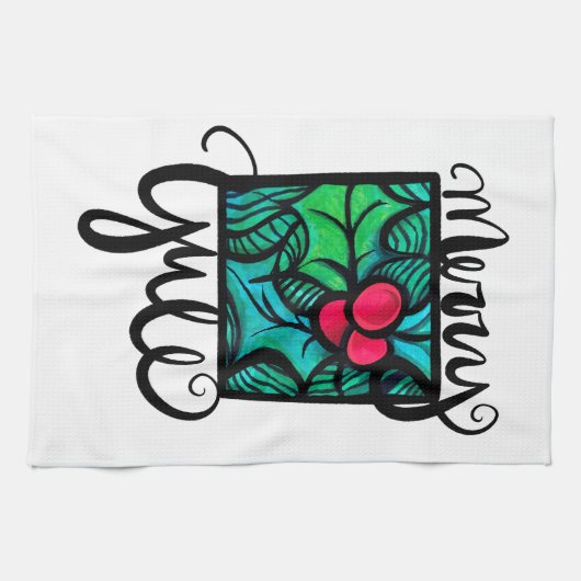 Merry Weihnachten Geschirrtuch (Horizontal)