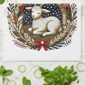 Merry Weihnachten Goat Geschirrtuch (Gefaltet)