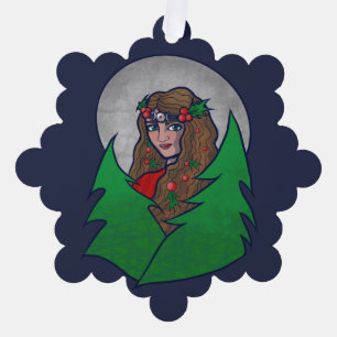 Merry Weihnachten Goddess Art Pagan und Wiccan Wei Ornament Karte