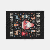 Merry Weihnachten Happy Solstice Cotattcore Skandi Fleecedecke (Vorderseite (Horizontal))