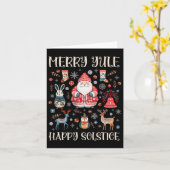 Merry Weihnachten Happy Solstice Cotattcore Skandi Karte (Gelbe Blume)