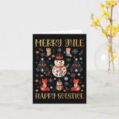 Merry Weihnachten Happy Solstice Cotattcore Skandi Karte (Gelbe Blume)