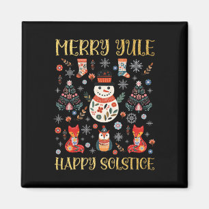 Merry Weihnachten Happy Solstice Cotattcore Skandi Magnet