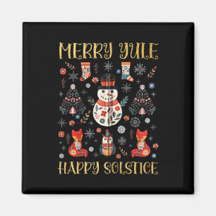 Merry Weihnachten Happy Solstice Cotattcore Skandi Magnet