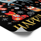 Merry Weihnachten Happy Solstice Cotattcore Skandi Poster (Ecke)