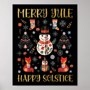 Merry Weihnachten Happy Solstice Cotattcore Skandi Poster