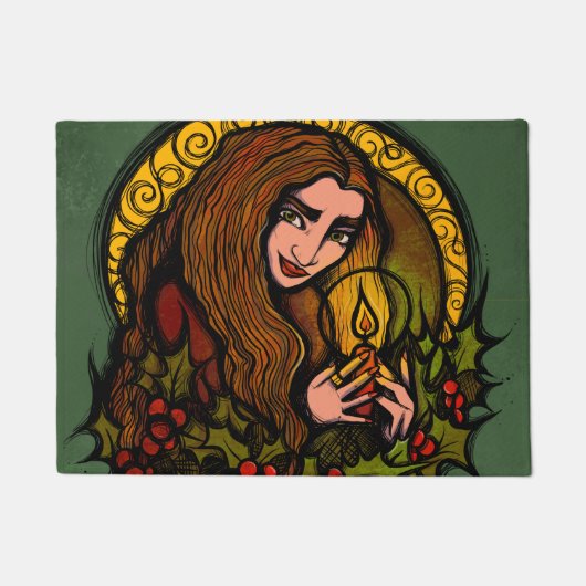 Merry Weihnachten Hexe Fußmatte (Vorderseite)