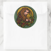 Merry Weihnachten Hexe Runder Aufkleber (Tasche)