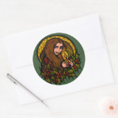 Merry Weihnachten Hexe Runder Aufkleber (Umschlag)
