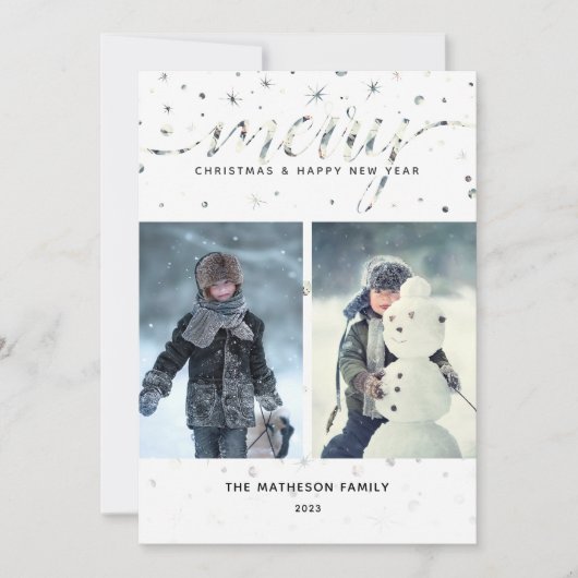 MERRY Weihnachten mit farblich abgestimmter Typogr (Vorderseite)