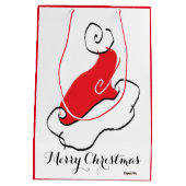 Merry Weihnachtsmannmütze Mittlere Geschenktüte (Rückseite)