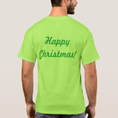 Merry Weihnachtstext Name Santa Gift Printed Basic T-Shirt (Rückseite)