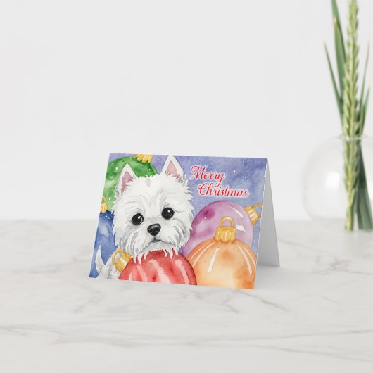 Merry Westie Christmas Feiertagskarte (Vorderseite)