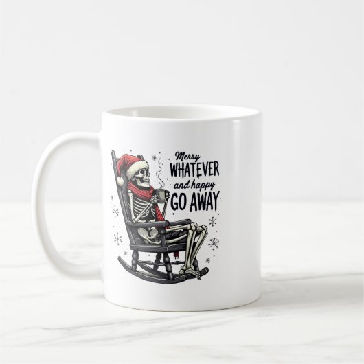 Merry Whatever And Happy Go Away Christmas Funny Q Kaffeetasse (Links)