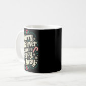 Merry Whatever And Happy Go Away Christmas Funny Q Kaffeetasse (Vorderseite Links)