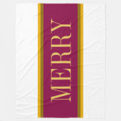 MERRY Wide Festive Burgundy Red White Stripes Fleecedecke (Vorderseite)