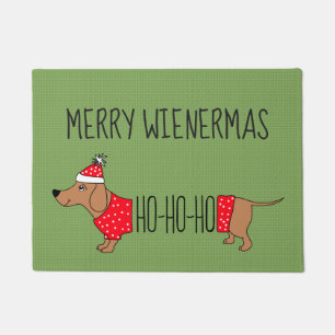 Merry Wienermas Dackel 18" x 24" Door Mat Fußmatte