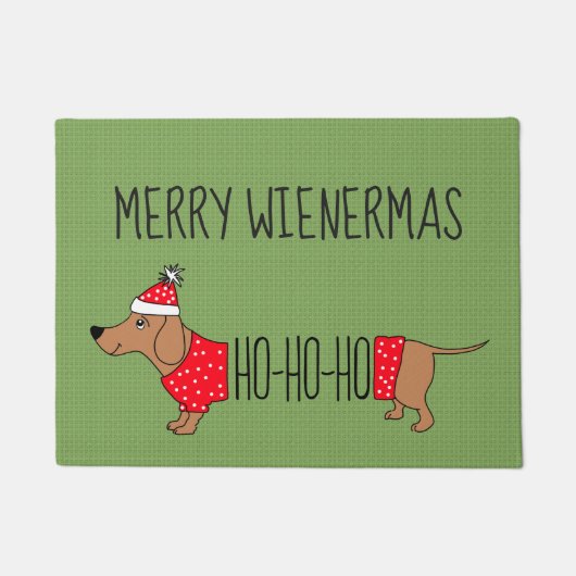 Merry Wienermas Dackel 18" x 24" Door Mat Fußmatte (Vorderseite)