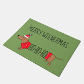 Merry Wienermas Dackel 18" x 24" Door Mat Fußmatte (Schrägansicht)