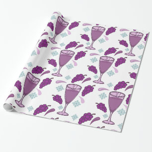 Merry Wine Drink Holiday Thunder_Cove Geschenkpapier