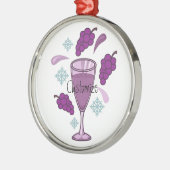 Merry Wine Drink Holiday Thunder_Cove Ornament Aus Metall (Links)