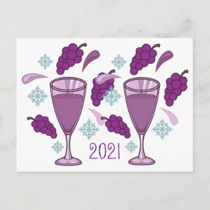 Merry Wine Drinking Holiday 2021 Thunder_Cove Postkarte