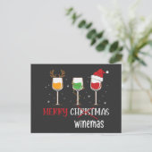 Merry Winemas Feiertagspostkarte (Stehend Vorderseite)