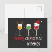 Merry Winemas Feiertagspostkarte (Vorne/Hinten)