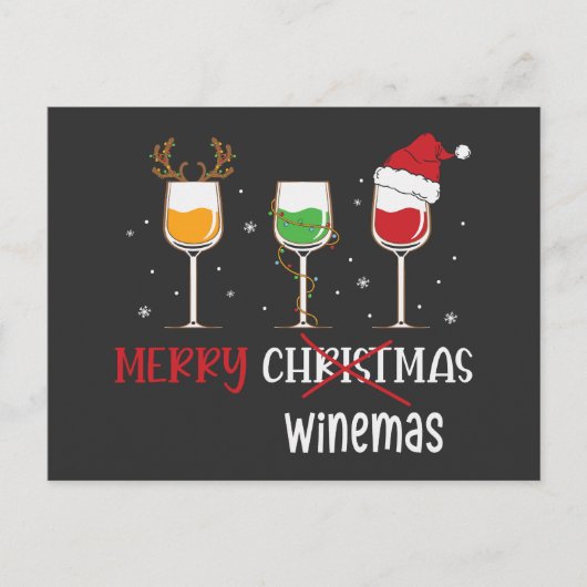 Merry Winemas Feiertagspostkarte (Vorderseite)