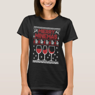 Merry Winemas Red Wine Ugly Christmas Sweater für T-Shirt