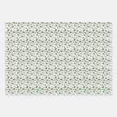 Merry Winter Kariert Botanisches Weihnachtsmuster Geschenkpapier Set (Vorderseite 3)