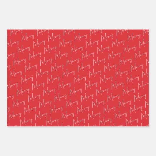 Merry Winter Kariert Botanisches Weihnachtsmuster Geschenkpapier Set (Vorderseite)