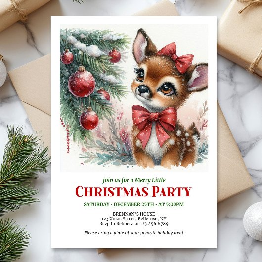Merry winter scene Christmas kids invitation digit Einladung