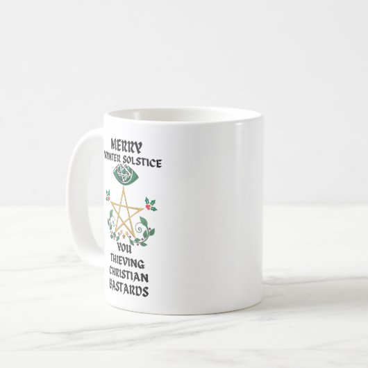 Merry Winter Solstice Sie Diebe Christlich Kaffeetasse (Vorderseite Links)
