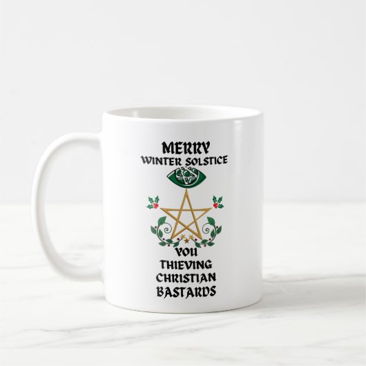 Merry Winter Solstice Sie Diebe Christlich Kaffeetasse (Links)