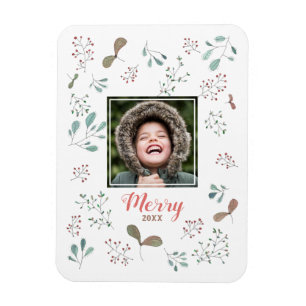 Merry Winter Woodland Weihnachts-Foto Magnet