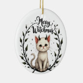 Merry Witchmas - Adorable Cat with Horns Ornament (Rechts)