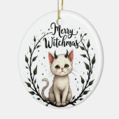 Merry Witchmas - Adorable Cat with Horns Ornament (Links)