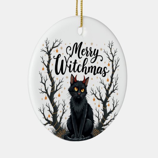 Merry Witchmas Black Cat Ornament (Rechts)