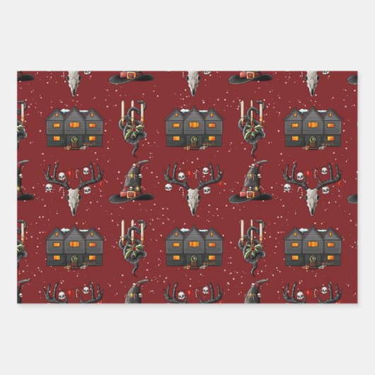 Merry Witchmas Wrapping Paper Geschenkpapier Set (Vorderseite 2)