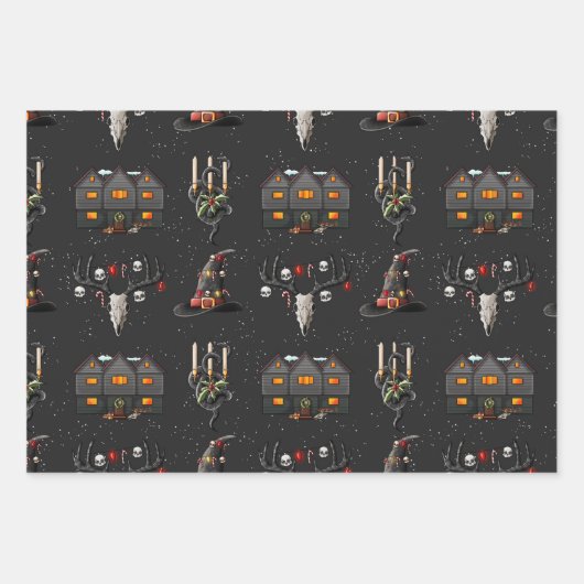 Merry Witchmas Wrapping Paper Geschenkpapier Set (Vorderseite)